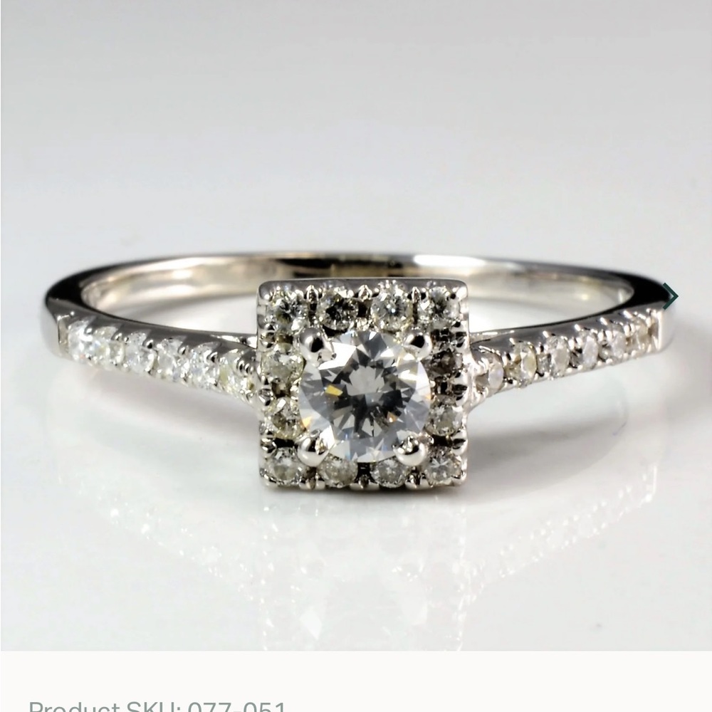 14k White gold and diamond ring